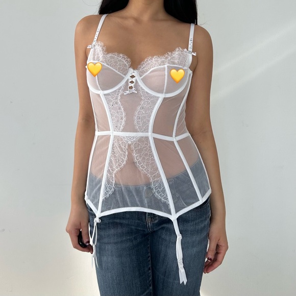 BNWT Victoria's Secret I Do White Bridal Lingerie Corset Top - 36B - Picture 4 of 6